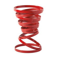 KRIJGEN. WB-446-R Ronde rode gepoedercoate metalen draad Franse bakkegelmand Cyclone-collectie
