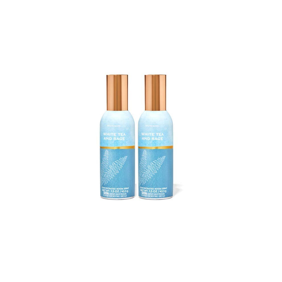 Bath & Body Works Bath And Body Works 2 Pack Tea & Sage (1.5 Oz / 42.5 G) Concentrated Room Spray White