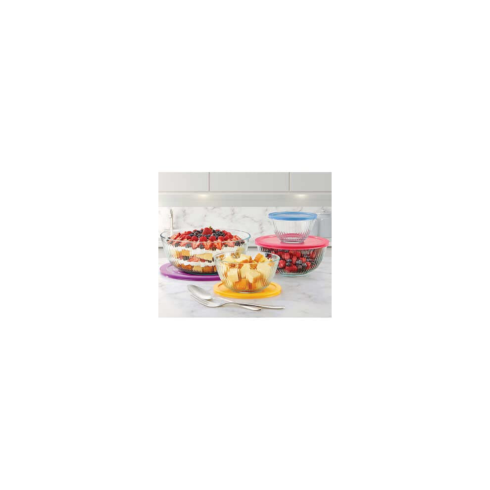 Pyrex Glass Mixing Bowls with Lids (8-Piece Set)