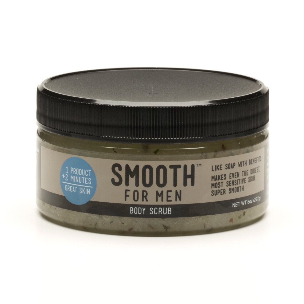 Simple Sugars Smooth For Men Eucalyptus Spearmint Body Scrub With Emu Oil - Formulated For Sensitive Skin - Dry Skin Eczema Psoriasis