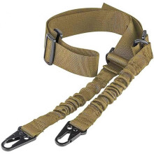 Two Points Rifle Sling with Length Adjuster Traditional Sling with Metal Hook for Outdoorskhaki