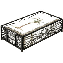 Boston International Wave Design Guest Towel/Dinner Napkin Holder Caddy  9 x 5.25-Inches  Black