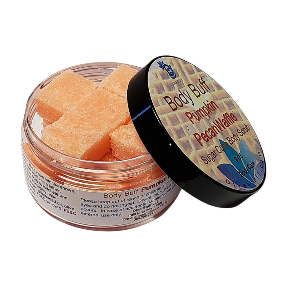 Diva Stuff Sugar Cube Body Buff Scrub Peelt Und Hydratisiert Die Haut. Passt Zu Unserer Crepey Skin Cream Pumpkin Pecan Waffle, 8 Oz (Hergestel-image