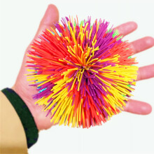 4.5 Polegada grande arco-ris bola fibrosa silicone saltando fofo jugging bola macaco bola de estresse (roxo vermelho amarelo)
