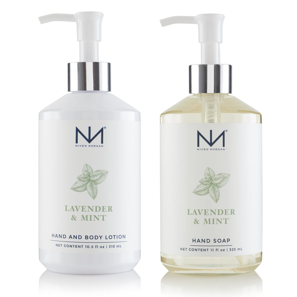Niven Morgan Lavender & Mint Hand Soap And Lotion Set