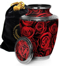 Crimson Rose Cremation Urna for Ashes for Women - Spersonalizowane urny kremacyjne dla ludzkich popiolw dorosle zenskie urny dekoracyjne - piekn