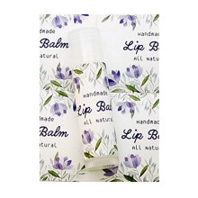 Etichette adesive ZZYBIA per prodotti per la cura della pelle fatti in casa, per contenitori di balsamo per labbra, 20 pezzi (loto viola)