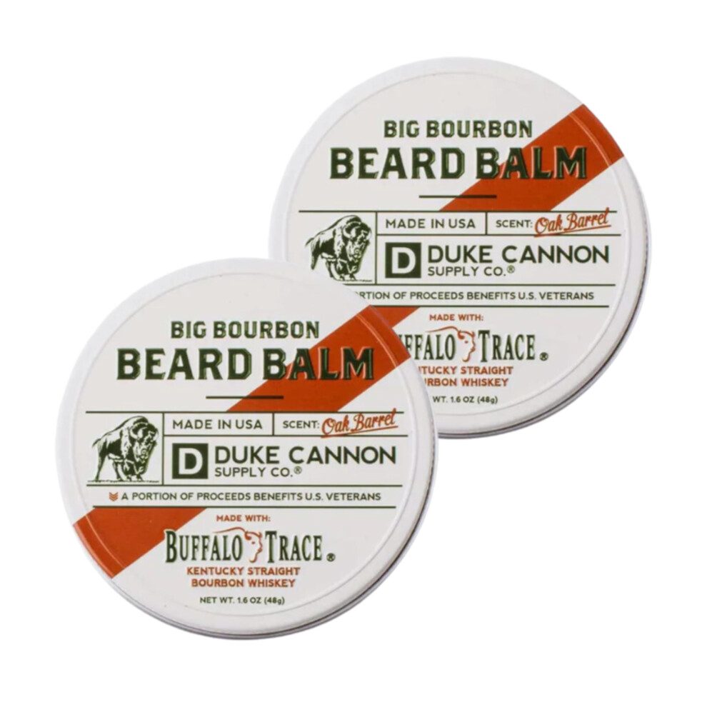 B Lsamo Para Barba Duke Cannon Big Bourbon (Paquete De 2) Hecho Con Aroma A Barrica De Roble Bourbon Buffalo Trace, Lata De 47 G-image