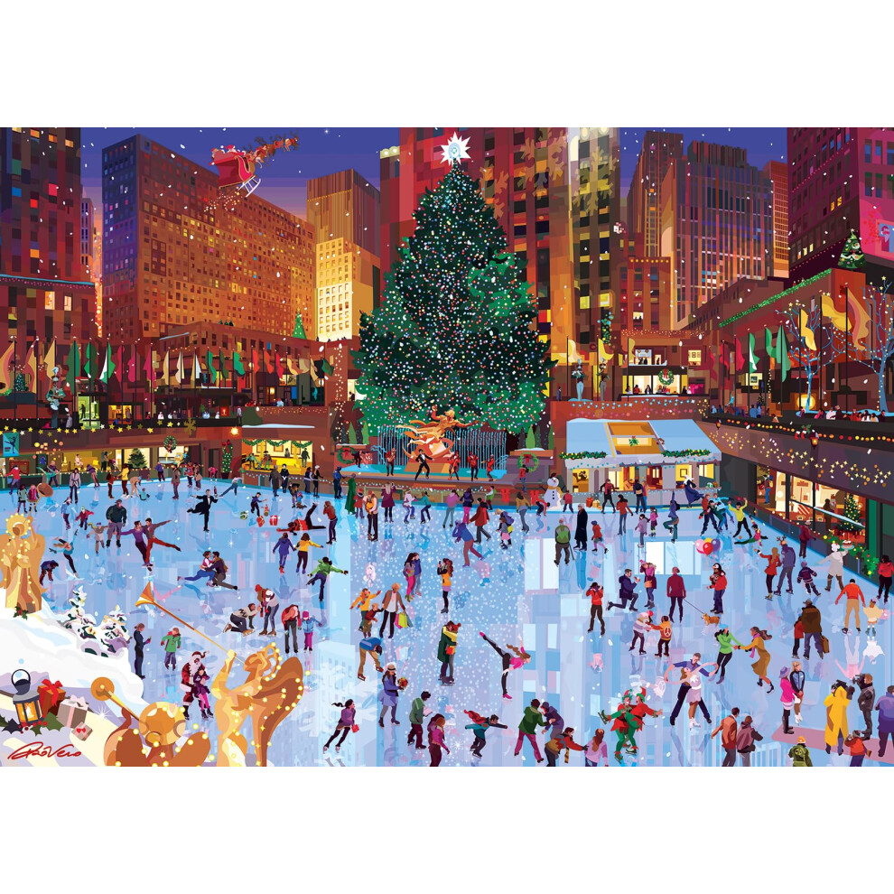 Ravensburger Rockefeller Center Joy 1000 Piece Jigsaw Puzzle For Adults - 17132 - Every Piece Is Unique Softclick Technology Means Pieces Fit Togethe