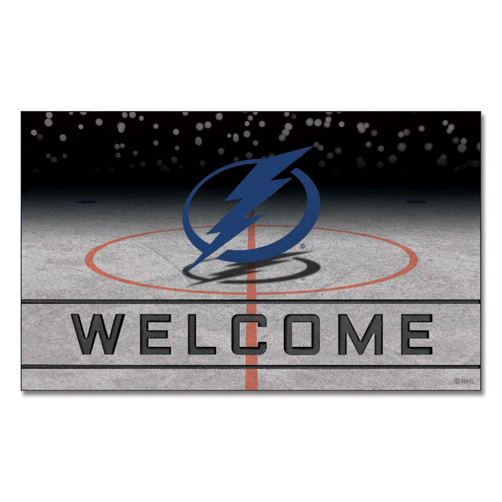 Fanmats 21287 Tampa Bay Lightning Crumb Rubber Outdoor Mat de porte - 18 pouces. x 30in.