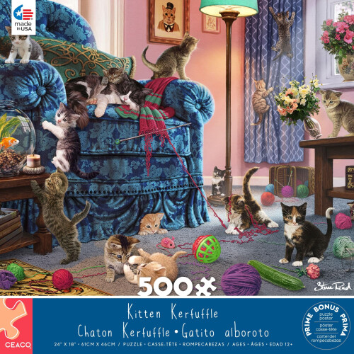 Ceaco - Paws Gone Wild - Kitten Kerfuffle - Legpuzzel van 500 stukjes