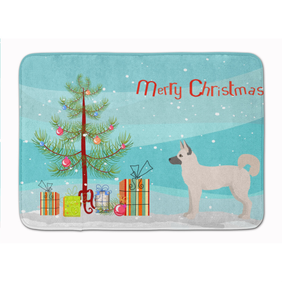 Tapis de porte en mousse     m   moire de forme lavable en machine, motif sapin de No   l Gerberian Shepsky de Caroline's Treasures, multicolore