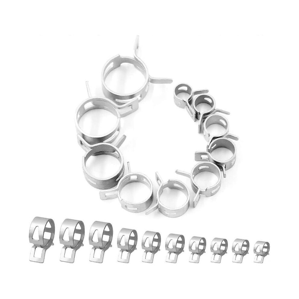 30Pcs 1m Spring Band Type Clips, Fuel Silicone Vacuum Hose Pipe Clamp Low