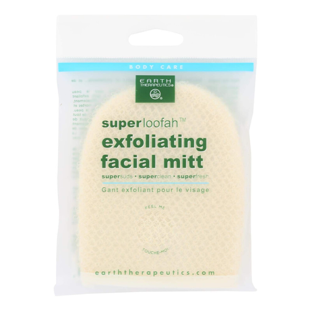 Photos - Bath Sponge Earth Therapeutics Superloofah Exfoliating Facial Mitt 1 Ea 1count 171139