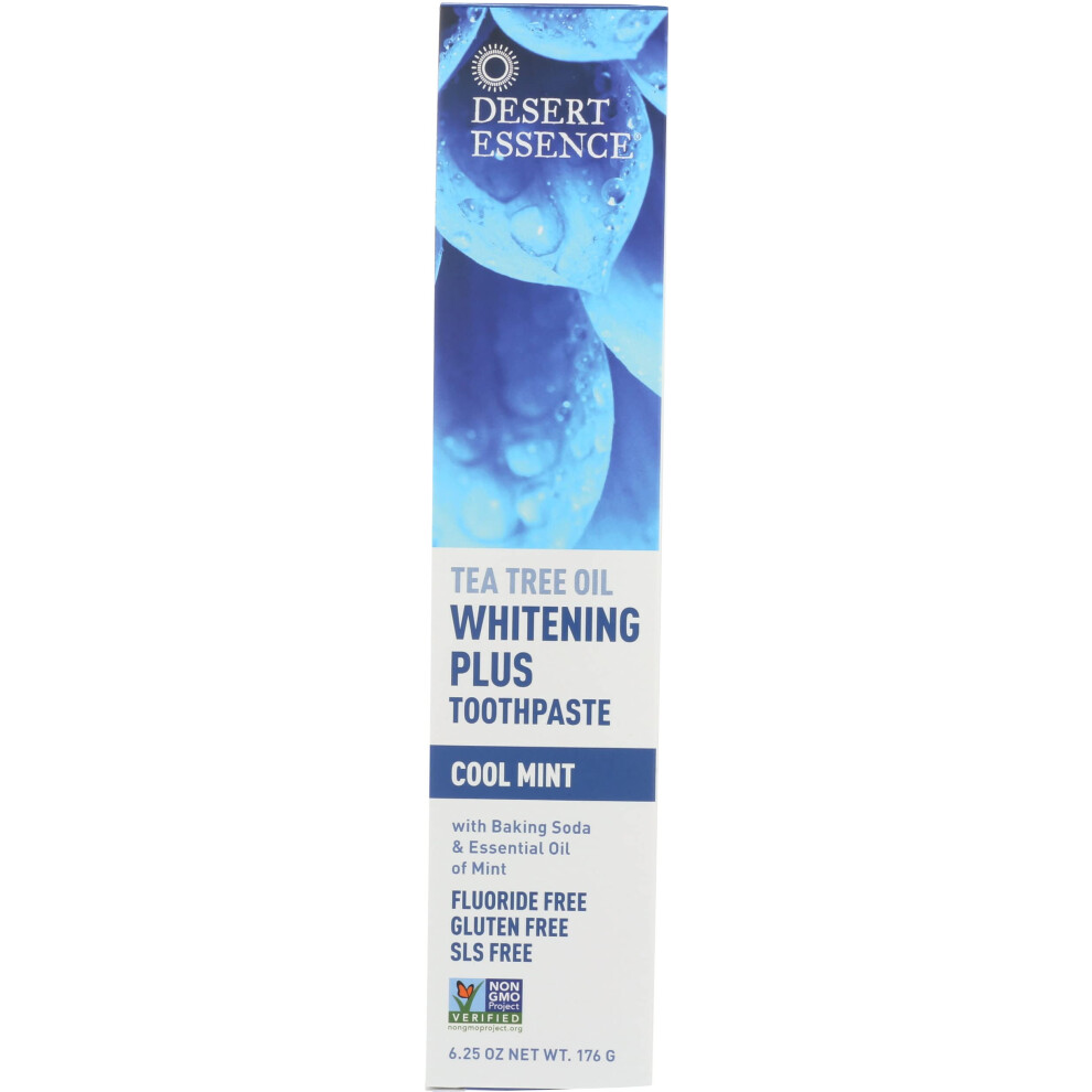 ÃRken Essens Desert Essence Tea Tree Oil Whitening Plus Toothpaste Cool Mint 6.25 Oz (Pack Of 1)