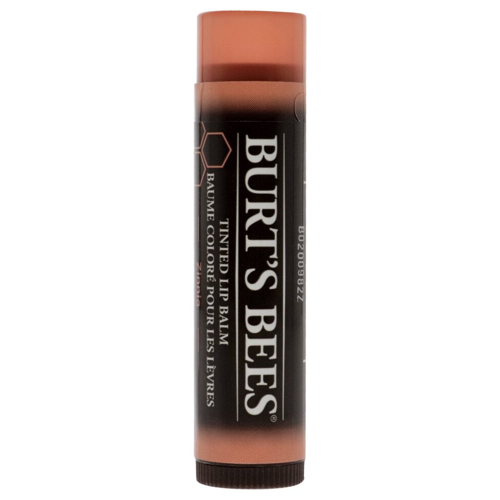 Burts Bees 100% Natural Origin Tinted Lip Balm  Zinnia with Shea Butter & Botanical Waxes - 1 Tube