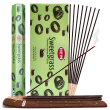 Sweetgrass røgelsespinde og røgelsespind Holder Bundle Inence Sense Hem Røgelsespinde
