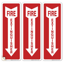 Brandblusser sticker zelfklevende sticker 4x12"""" 4 Mil vinylbord binnen en buiten gebruik UV-beschermd en waterdicht strak (3-pack)