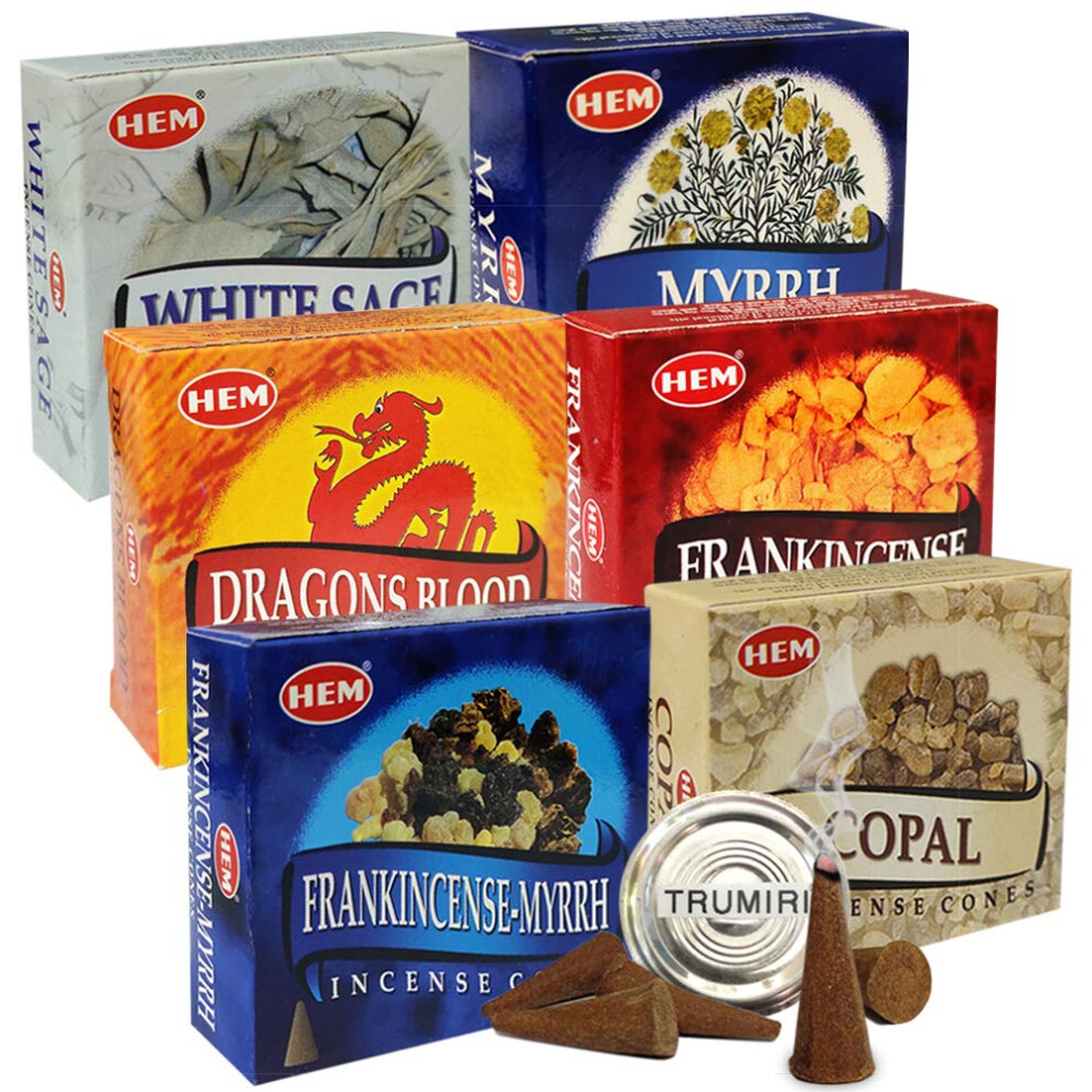 Hem, Confezione Di Coni Di Incenso #4 E Bruciatore Di Incenso Con 6 Fragranze Più Popolari-image
