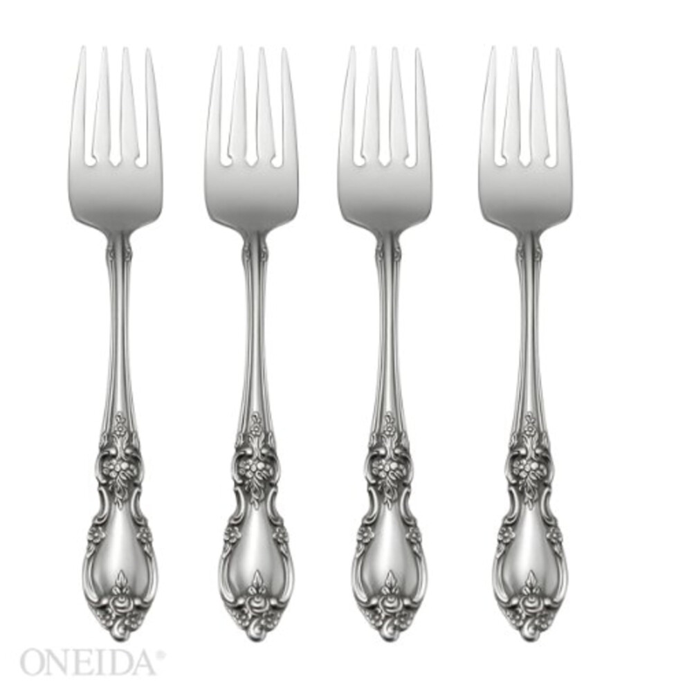 Fourchettes Salade Oneida Louisiana Fine Flatware, Lot De 4, Acier Inoxydable 18/10-image