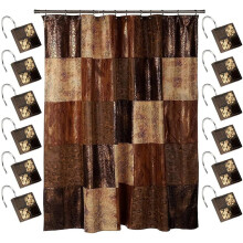 Zahari Home 13pc Zambia Set de perdele de du? pentru animale Set de du? clasic ?i 12 crlige perdele de du? Curta de du? Curta de du? Design unic