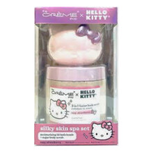 The Creme Shop Zestaw Hello Kitty Silky Skin Spa - Bomba do kapieli i peelingi do ciala dla promiennej, jedwabistej skry - Nawilzajaca bomba do kapi