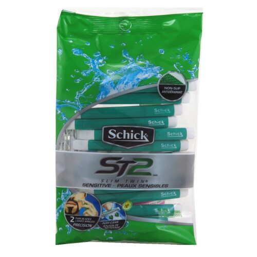 Schick ST2 Disposable Razor Sensitive for Men 12-Count Packages (Pack of 3)