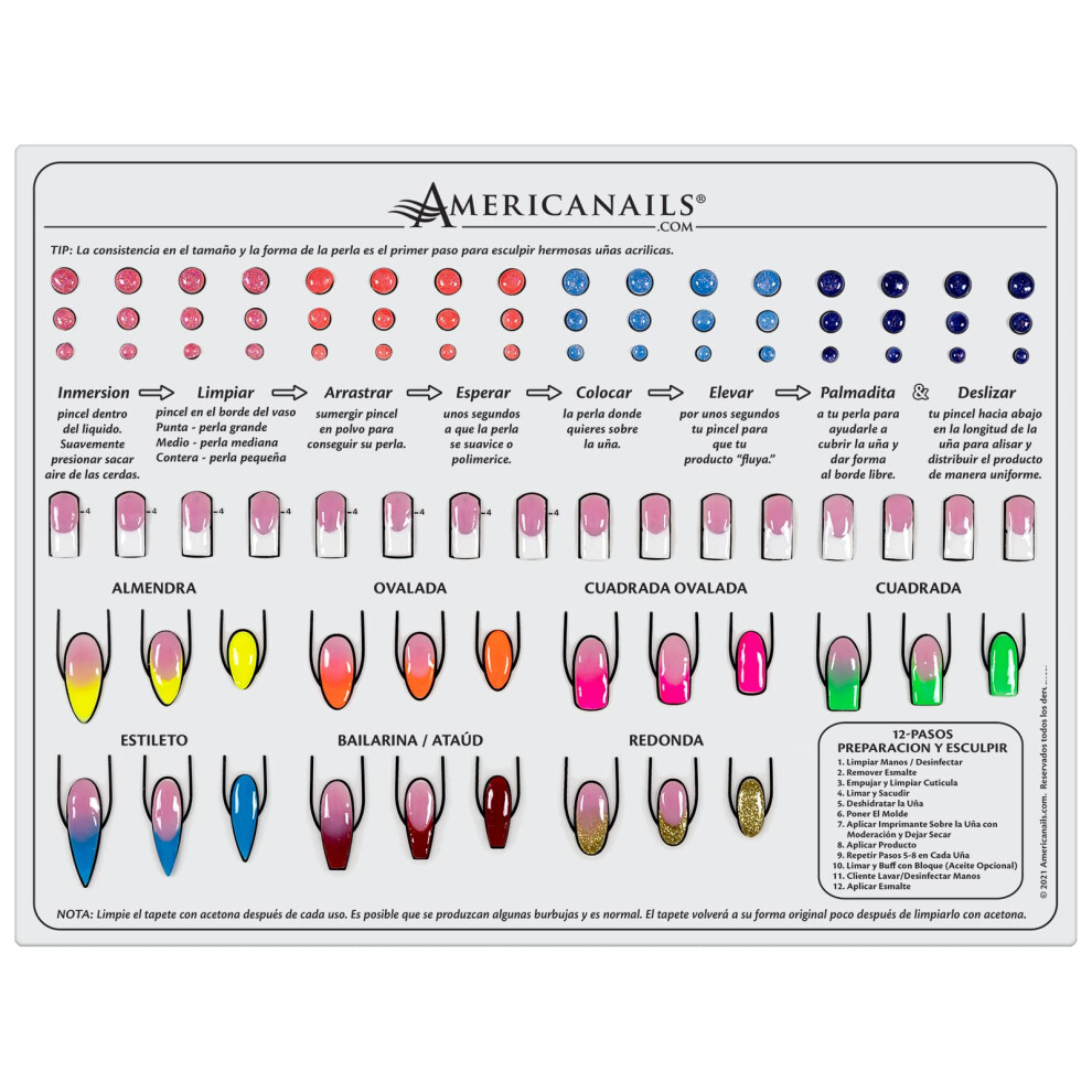 Americanails Tapete Instructivo En Silicona Para TéCnicas De UñAs AcríLicas-image