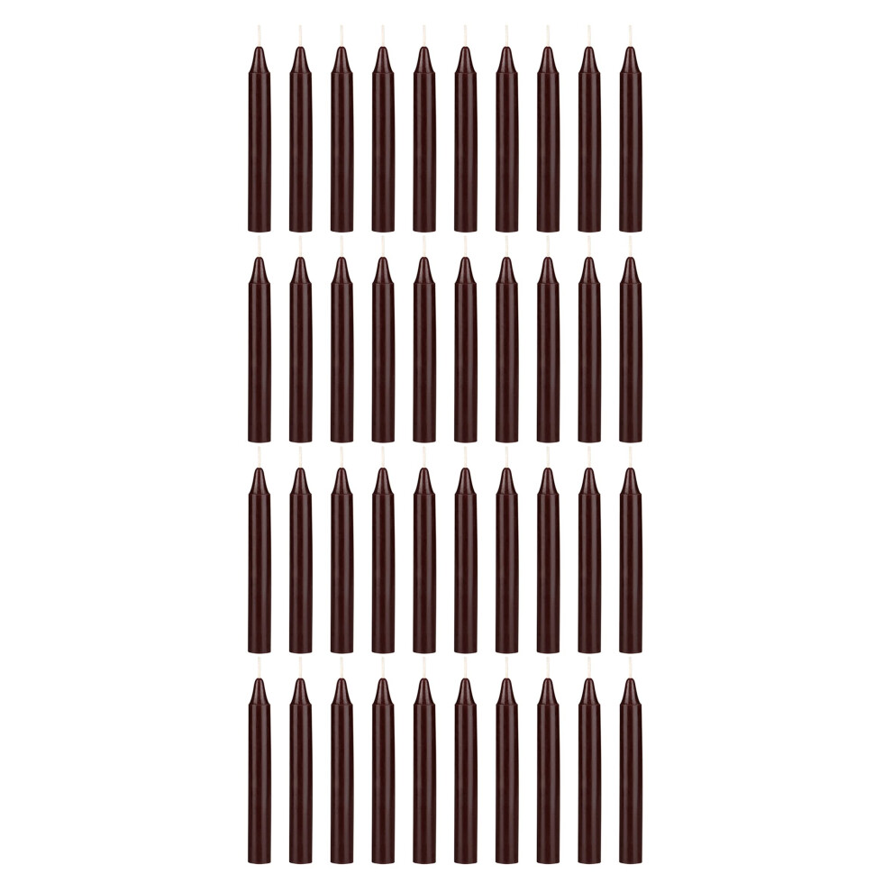 Mega Candles 40 Piezas De Velas C Nicas Peque As Exquisitas Marrones Sin Aroma De 4 Pulgadas De Alto X 1/2 Pulgada De Di Metro Campanas Supremas-image