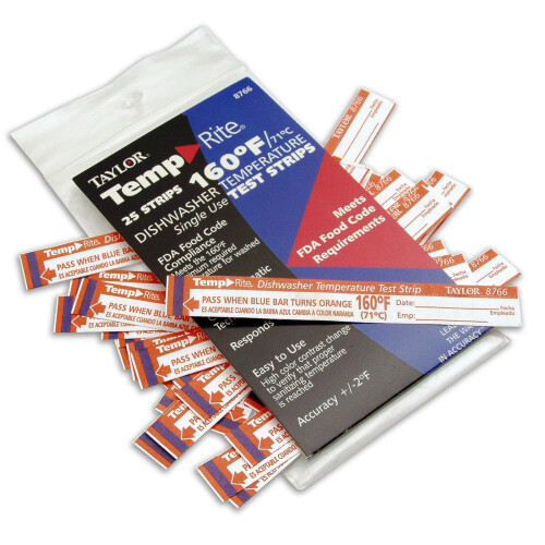 Taylor 8766 vaatwasserteststrips 160 graden - Temp-Rite