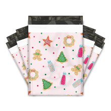 10x13 (100) Kerstkoekje Designer Poly Mailers Verzendenveloppen Premium bedrukte tassen