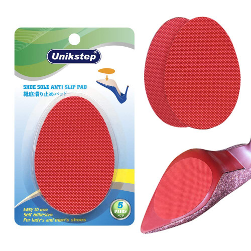 Unikstep 5 Ζεύγη Αντιολισθητικών Αυτοκόλλητων Πατακιών Παπουτσιών (Κόκκινο)