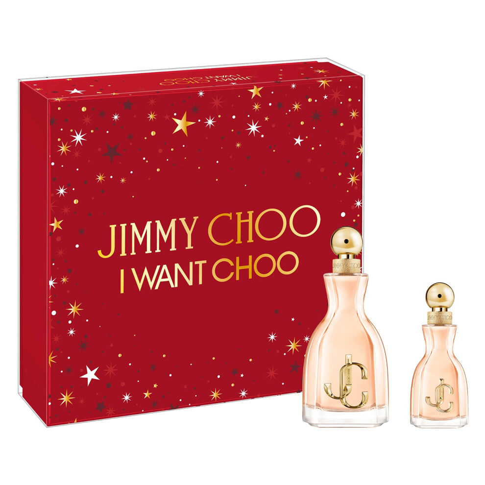 Coffret 2 Eau de Parfum Jimmy Choo I Want Choo - Spray 95 ml, Spray 45 ml - Parfum longue dur   e aux notes de mandarine, de jasmin et de vanille -