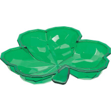 Amscan Green St. Patrick's Day Plastic Shamrock Small Bowl - 8,5 """" x 8,5 """" (1 hrabia) - Idealne na imprezy o tematyce irlandzkie i uroczystosci