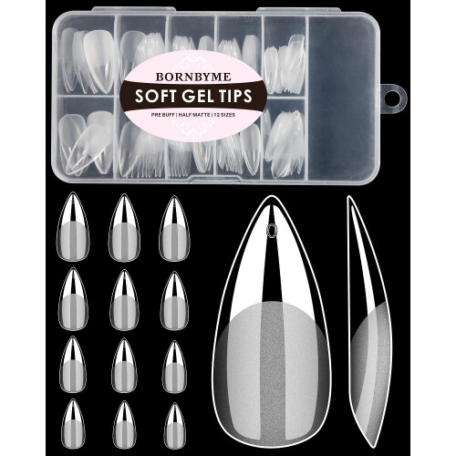 Μαλακά Γελάκια Νυχιών Medium Stiletto, 120PCS Προετοιμασμένα Καλύμματα