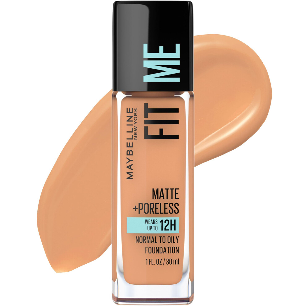 Maybelline Fit Me Matte + Poreless Liquid Oil-Free Foundation Makeup  Warm Honey  1 Count (Packaging May Vary)