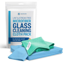 Microfiber Glass Cleaning Cloths Streak Free Windows & Mirrors Lint Free Towels Car Windows Wipes Polishing Rags Machine Wash- Blue Green (