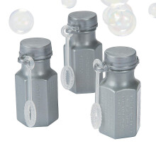 Fun Express Hexagon Mini Bubble Flessen 48 Stuks Bruiloft Verjaardag Feestartikelen Bubble Wands (Zilver)