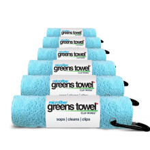 Greens Handdoek 6 Pack Caraïbische Golfhanddoeken met Clip voor Golf Tassen, Pluche Microvezel, 16x16