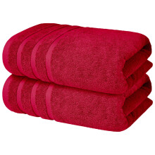 Infinitee Xclusives 100% Cotton Luxury Bath Towels Set of 2 (27x54 Inches) (Burgundy Bath Towels - Pack 2)