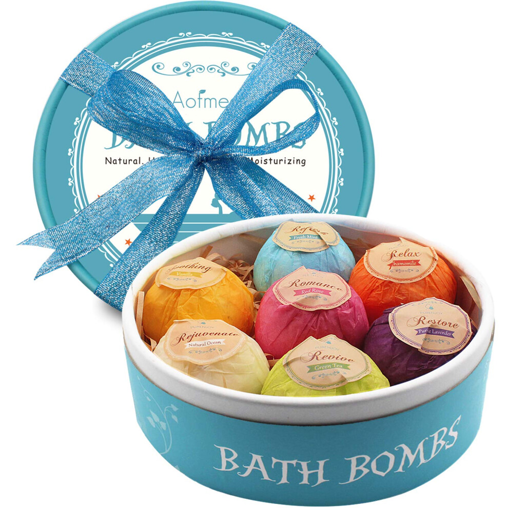 Bombes de bain Aofmee 7 bombes de bain pour femmes Bombes de bain faites à la main pour enfants Filles Cadeaux de fête des mères pour maman Cadea