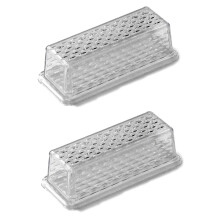 Chef Craft doorzichtige plastic botervloot met kristallijne designafdekking | 6,75"" x 2,25"""" | 2-pack zilver
