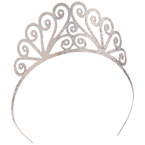 Glitzer-Tiara (Silber) Partyzubehör (1 Stück) (1/Pkg)
