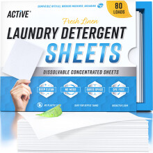 Laundry Detergent Sheets Eco Washing Strips - 80 Loads Liquidless Fresh Scented Clothes Washer Sheet Zero Waste Travel Laundry Strip Dissolvable S