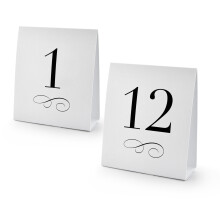 New Star Foodservice 27952 1-12 Tafelnummer Tentstijlkaart 4,25 inch bij 5 inch Wit