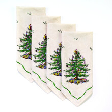 Spode - Servetten Set, Feestelijk Geïnspireerde Woondecoratie, Set van 4 (Spode Kerstboom Collectie)