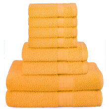 Ensemble de serviettes Glumburg Ultra Soft a 8 pieces - 100% pur anneaux pur, coton contient 2 serviettes de bain surdimensionnees 27x54 2 servie
