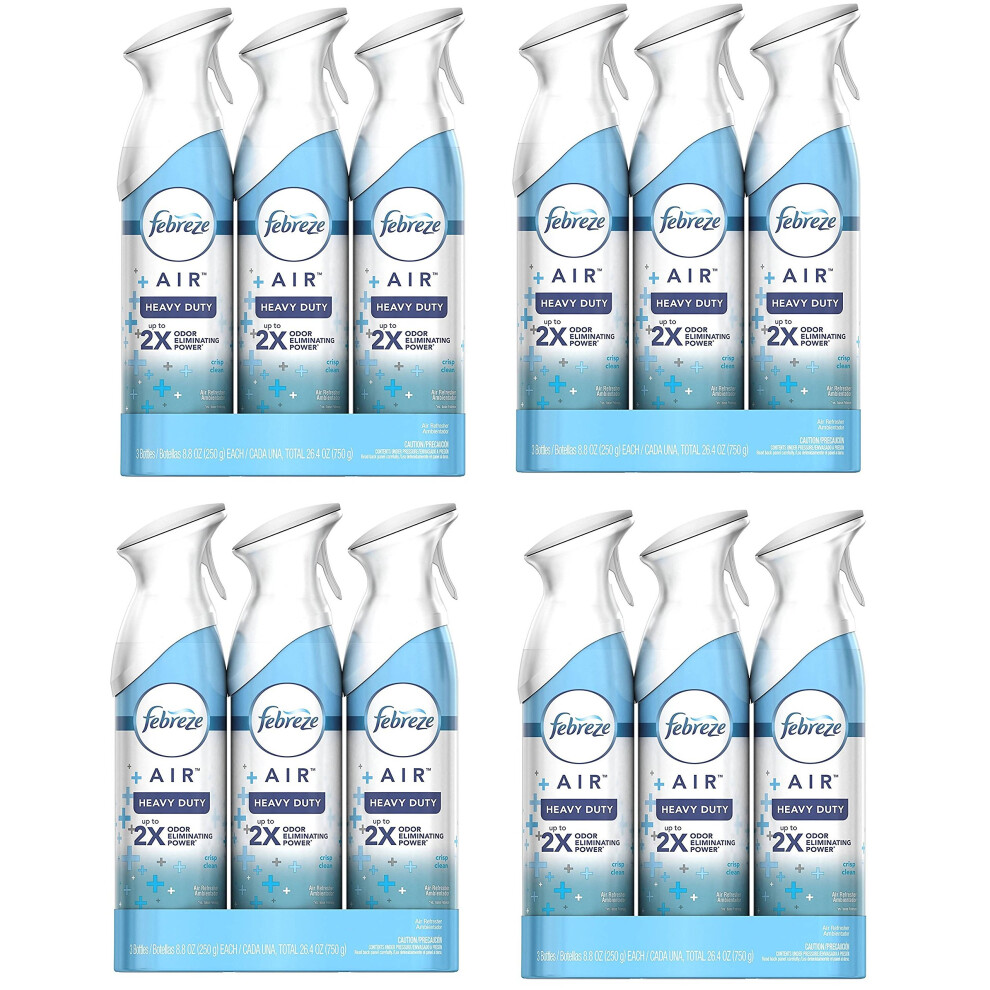 Febreze Crisp Clean Air Freshener Heavy Duty  26.4 Ounce FmxqBR  12 Pack
