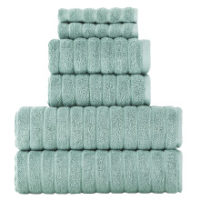 Serviettes turques classiques Ensemble de serviettes de luxe 6 pieces - 2 serviettes de bain 2 serviettes a main 2 gouttes de bash Jacquard Absor