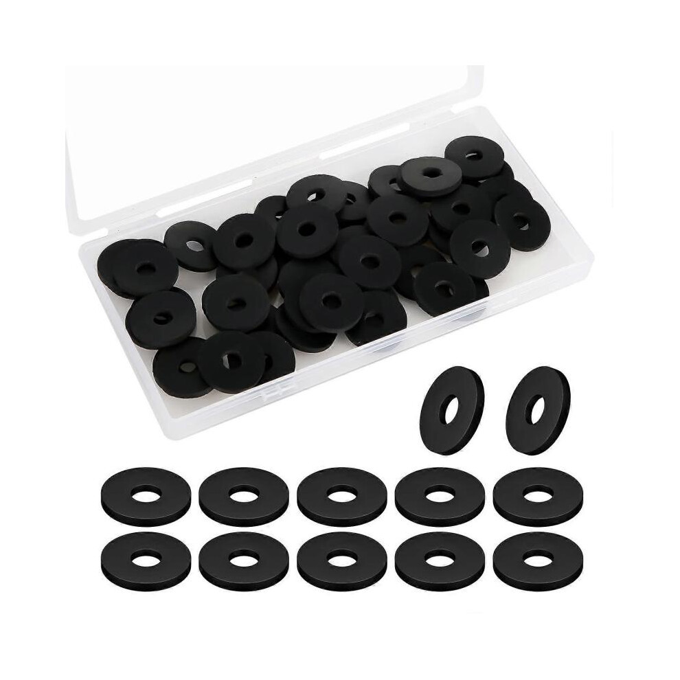 80pcs M8 x 25mm Flat Rubber Washers, Plumbing Gasket Kit Hose Gasket Set Heavy